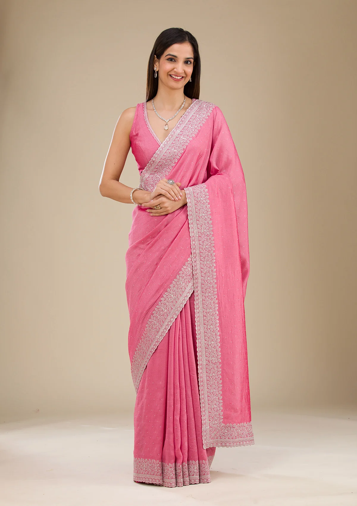 Pink Fancy Silk Saree - Image 2