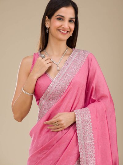 Pink Fancy Silk Saree