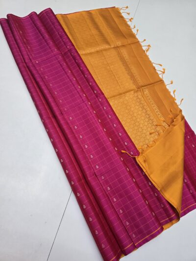 Handloom Checked Pure Soft Silk sarees