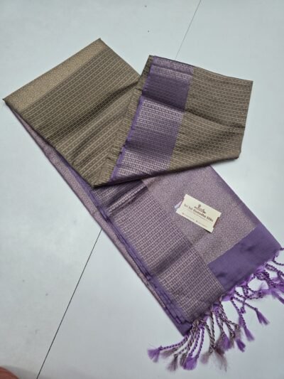 Kanchu Full Jari Embossed Weaving Semi Soft Silk Sarees