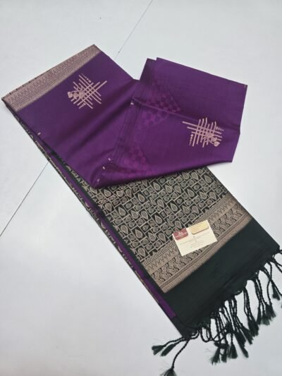 Kanchi Border Embossed Semi Soft Silk Sarees