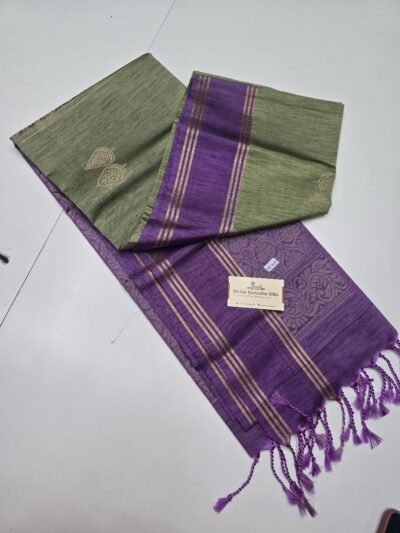 Kanchi Dupion Double Border Semi Soft Silk Sarees