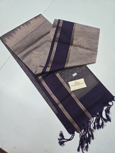 Kanchi Dupion Double Border Semi Soft Silk Sarees