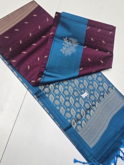 Kanchi Embossed Weaving Semi Soft Silk Sarees