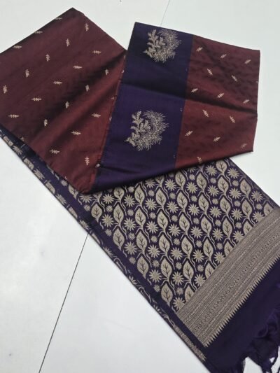 Kanchi Embossed Weaving Semi Soft Silk Sarees