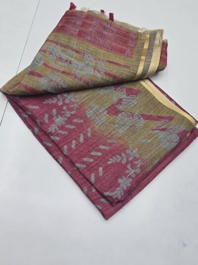 Jute Cotton Printed Fancy Sarees
