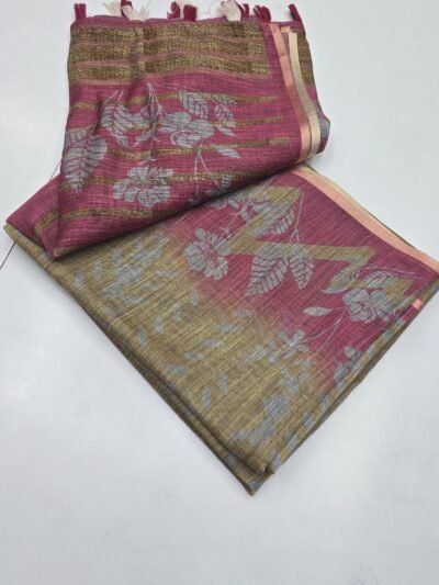 Jute Cotton Printed Fancy Sarees