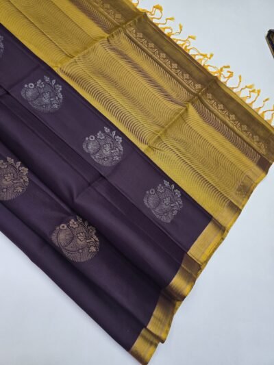 Handloom Contrast Border Pure Soft Silk With SilkMarkCertified
