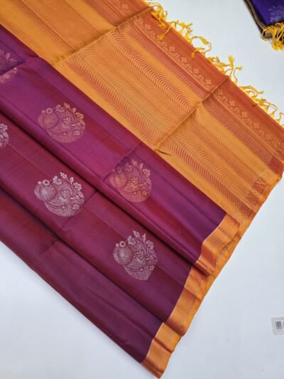 Handloom Contrast Border Pure Soft Silk With SilkMarkCertified
