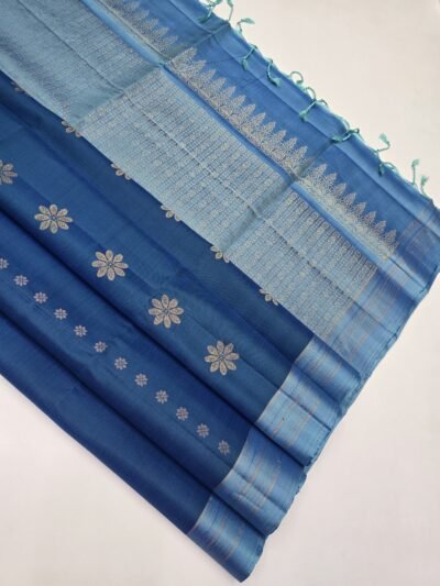 Handloom Contrast Border Pure Soft Silk With SilkMarkCertified