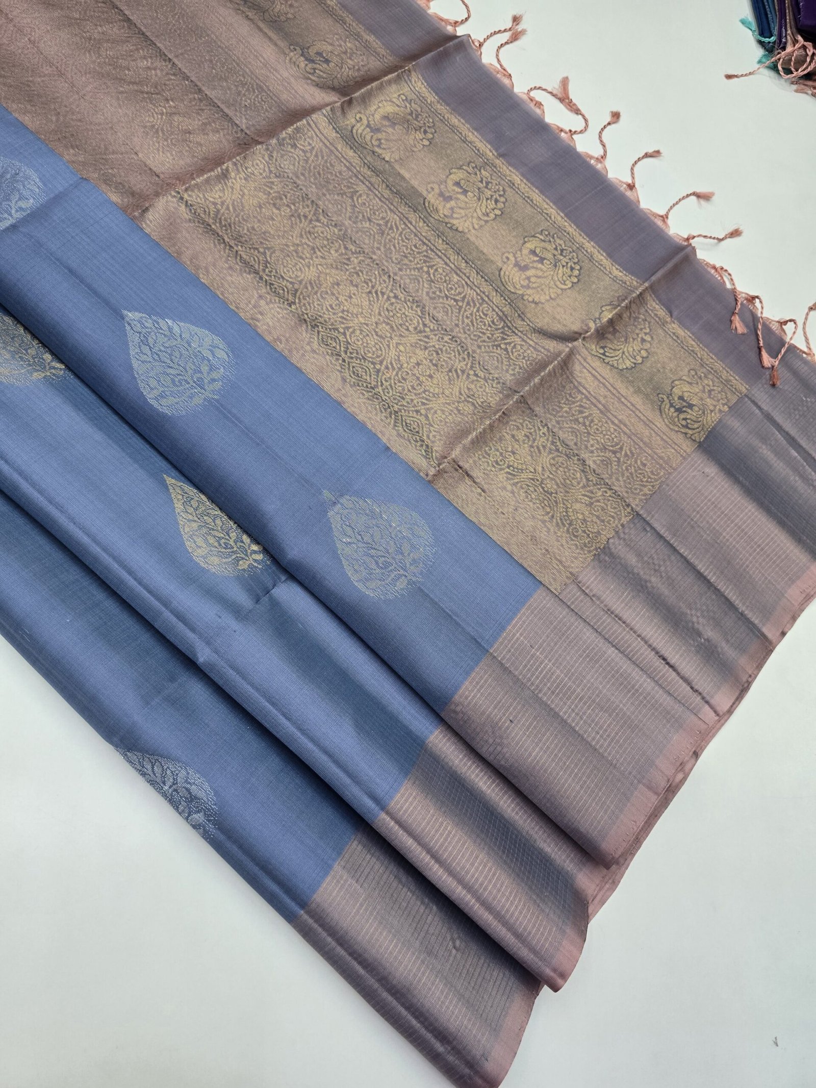 Handloom Contrast Border Pure Soft Silk With SilkMarkCertified