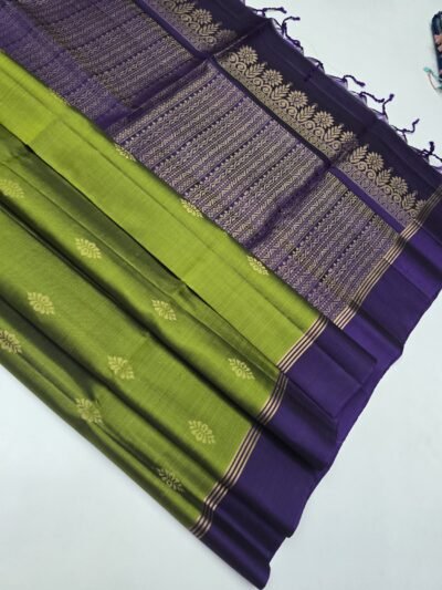 Handloom Contrast Border Pure Soft Silk With SilkMarkCertified