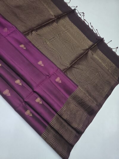 Handloom Kanchipuram Turning Border Pure Soft Silk Sarees With Silk Mark Certified