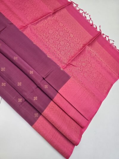 Handloom Kanchipuram Turning Border Pure Soft Silk Sarees With Silk Mark Certified