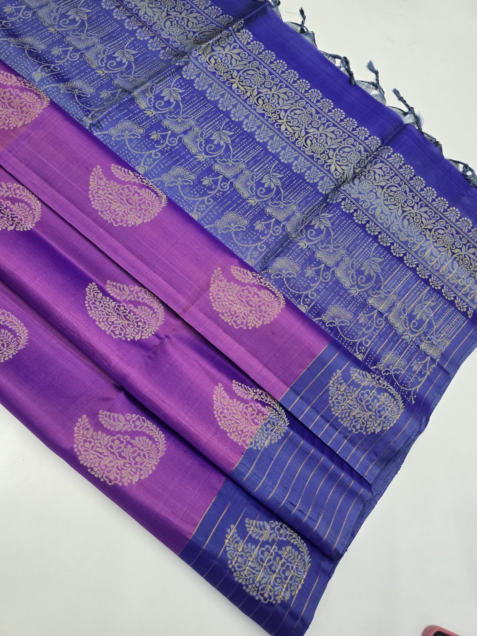Handloom Kanchipuram Butta Pure Soft Silk Sarees With Silk Mark Certified