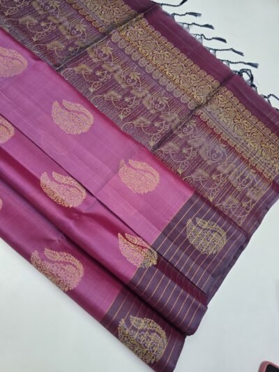 Handloom Kanchipuram Butta Pure Soft Silk Sarees With Silk Mark Certified